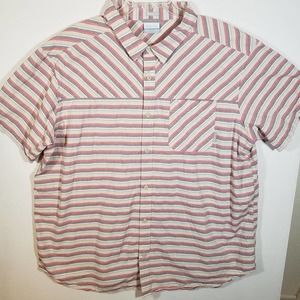 Columbia Regular Fit Striped Shirt XXL Short Sleeve Button Up